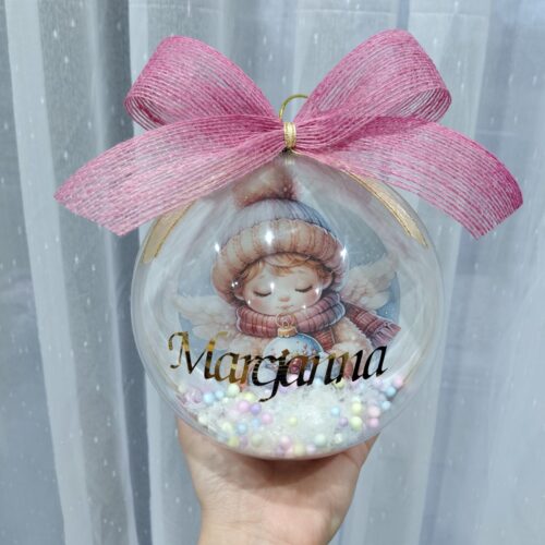 DUŻA BOMBKA Z DEDYKACJĄ, ze zdjęciem, imieniem prezent na Święta od uczniów 15cm